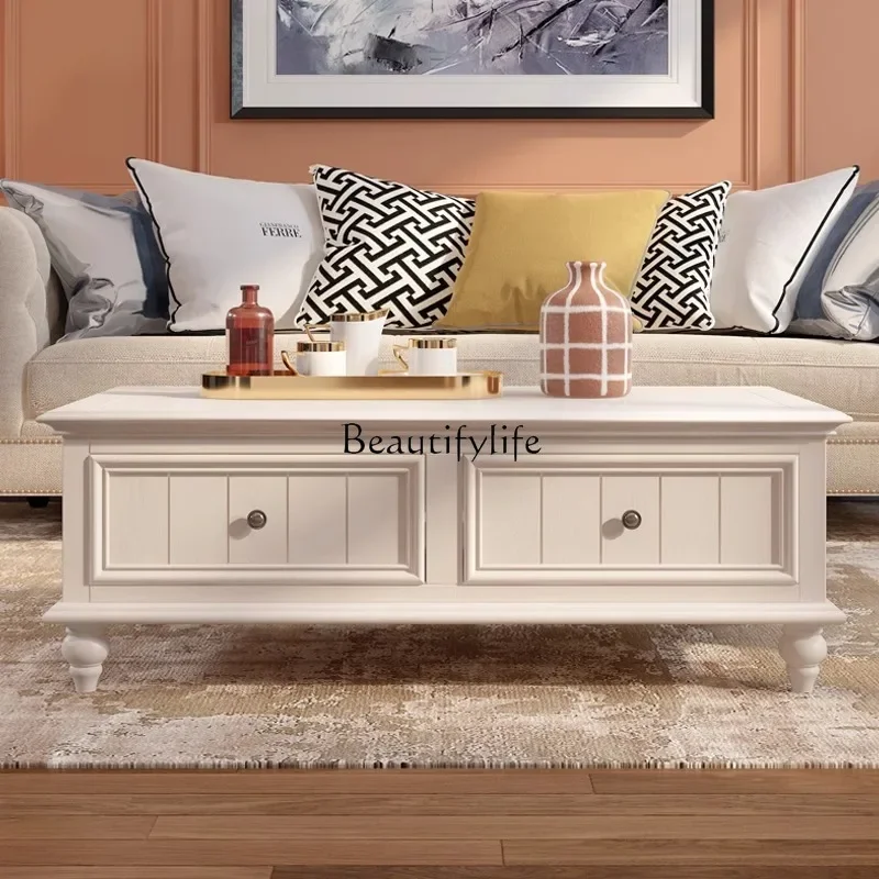 

American all-solid wood coffee table Modern simple ash wood living room tea table