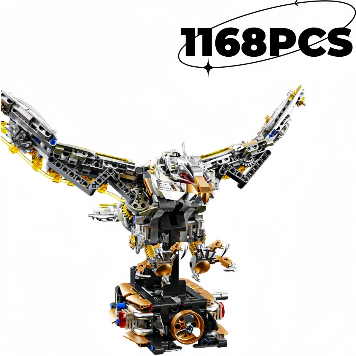 

1168 шт. создают MOC технические механические строительные блоки с орлом, модель детской полумеханической науки, игрушки «сделай сам» для детей, подарки