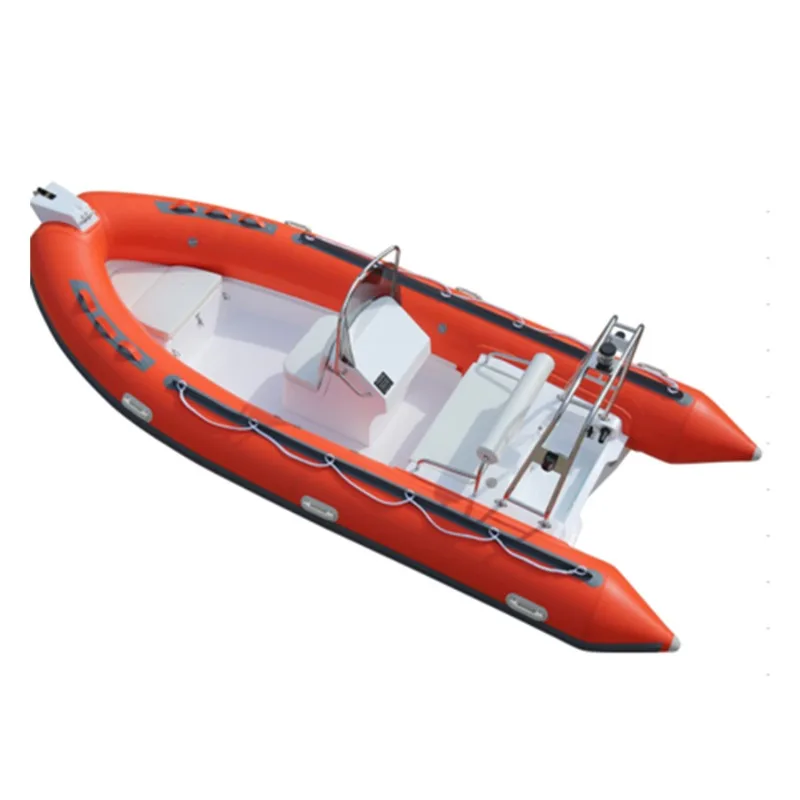Deep V 16 Ft Rigid Inflatable 16ft Rib Boat 480 Fiberglass PVC Sport Style Drifting Fishing Rowing Lake Outboard Motor Included