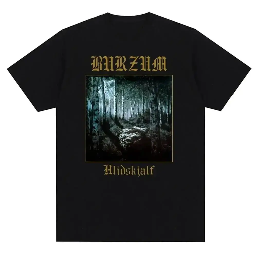 Rock Music T Shirt Vintage Metal Band Burzums Album Cover Print Tops Fashion Casual Short Sleeve Loose Cotton T Shirt Unisex