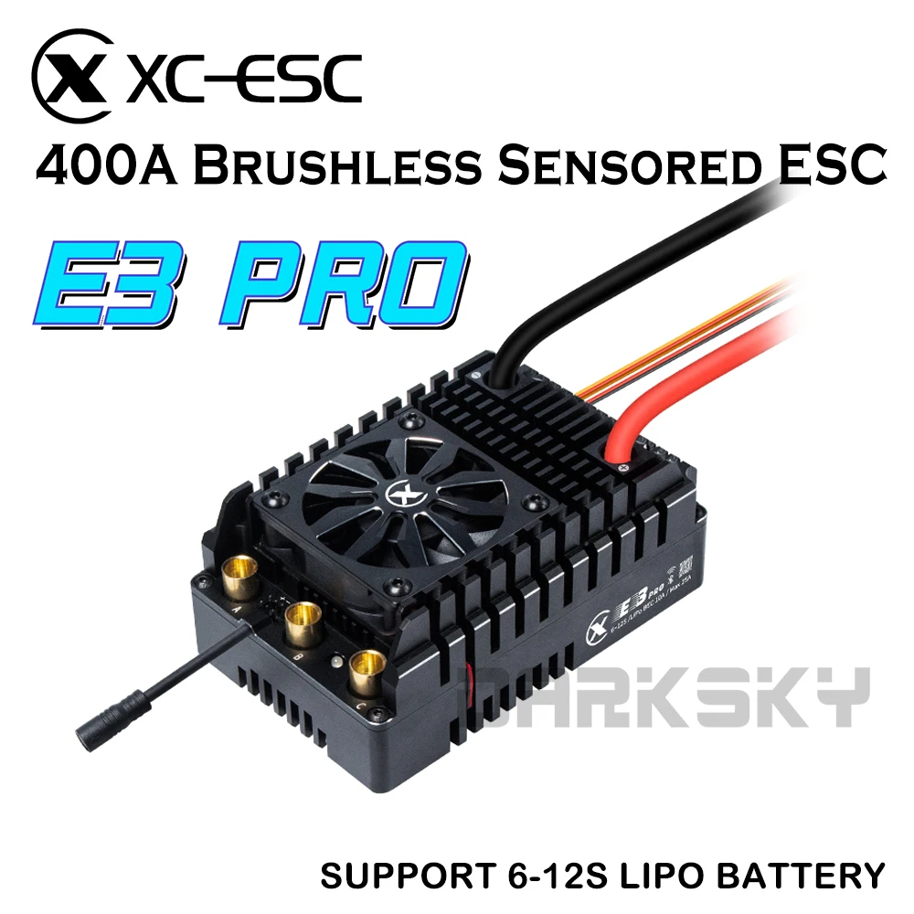

XC E3 PRO 400A 6-12S Lipo Sensored Brushless ESC для 1/5 радиоуправляемой модели автомобиля, аксессуары для скоростных автомобилей