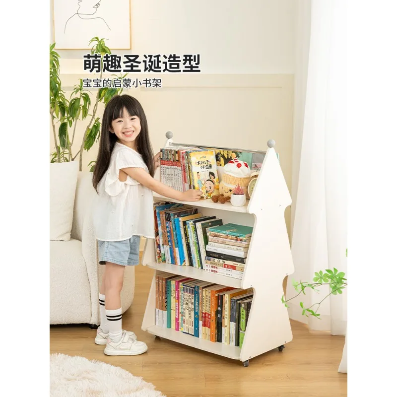 Children's Bookshelf Removable Double-sided Storage Shelf Floor-to-ceiling Small Simple Bookcase Household