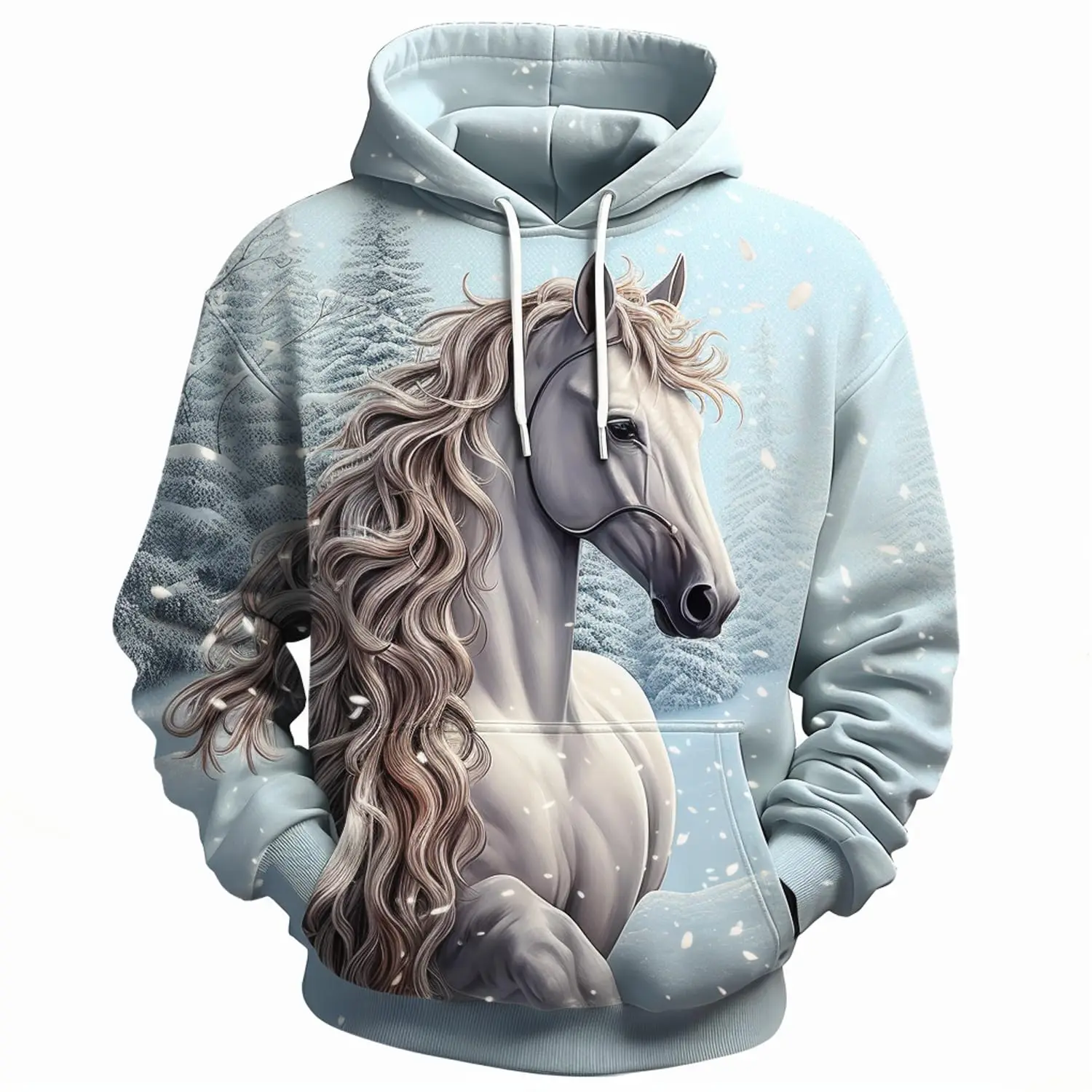 Horse Animal Graphic 3D Print Hoodies Men Women Hooded Sweatshirts Oversized Harajuku Pullover Y2K Tracksuit Coat Man Clothing