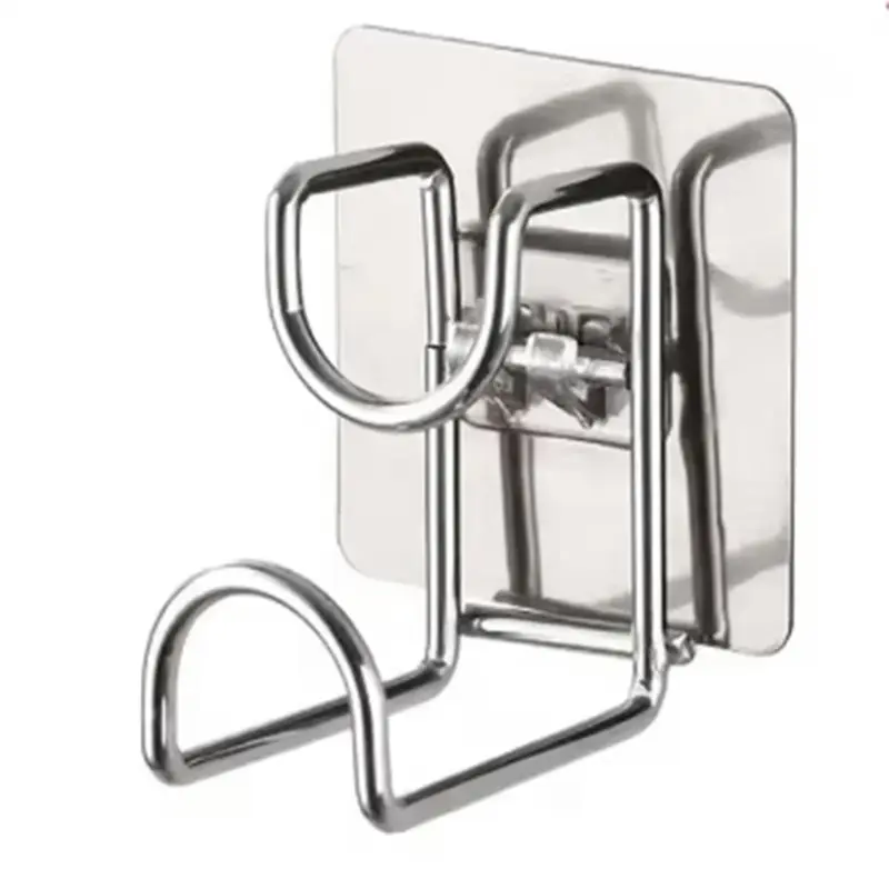 B03C-Stainless Steel Wash Basin Hook Kitchen Bathroom No Trace Strong Paste Holder Multifunctional Punch-Free Iron Storage A