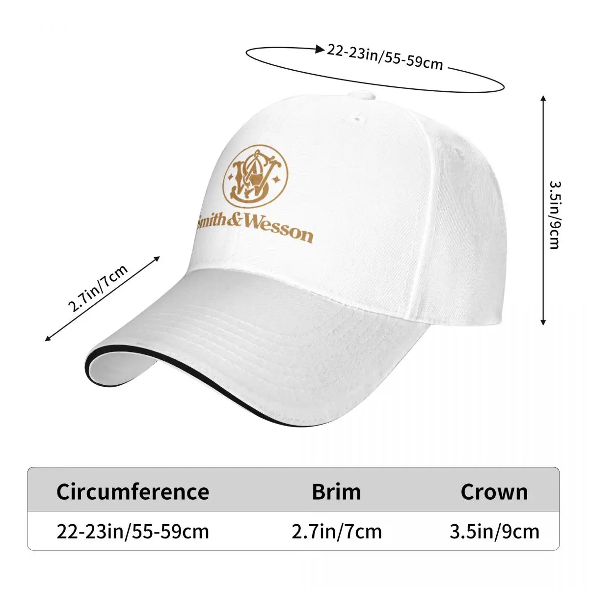 Smith & Wesson American Gunmaker Guns Hat Men Women Hip-Hop Hat Trucker Hat Sun Hats Adjustable Polyester Baseball Cap Summer