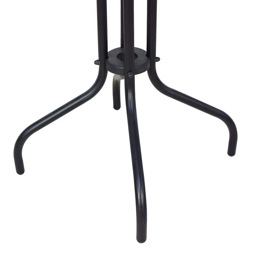 Indoor Outdoor 28 Square Tempered Glass Metal Restaurant Table Brown Rattan Trim