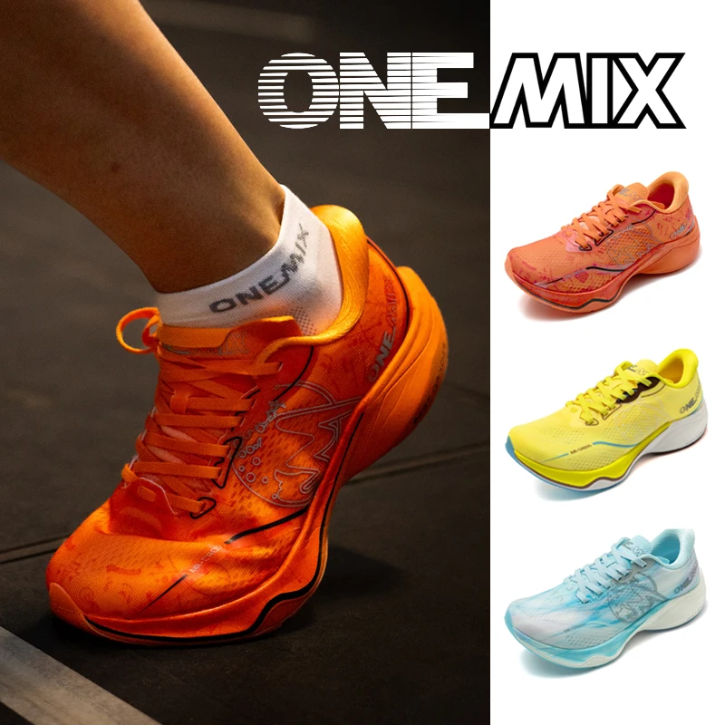 

ONEMIX Men's Carbon Board Running Shoes Shock-Absorption High Elasticity Breathable Sports Shoes for Comprehensive Training