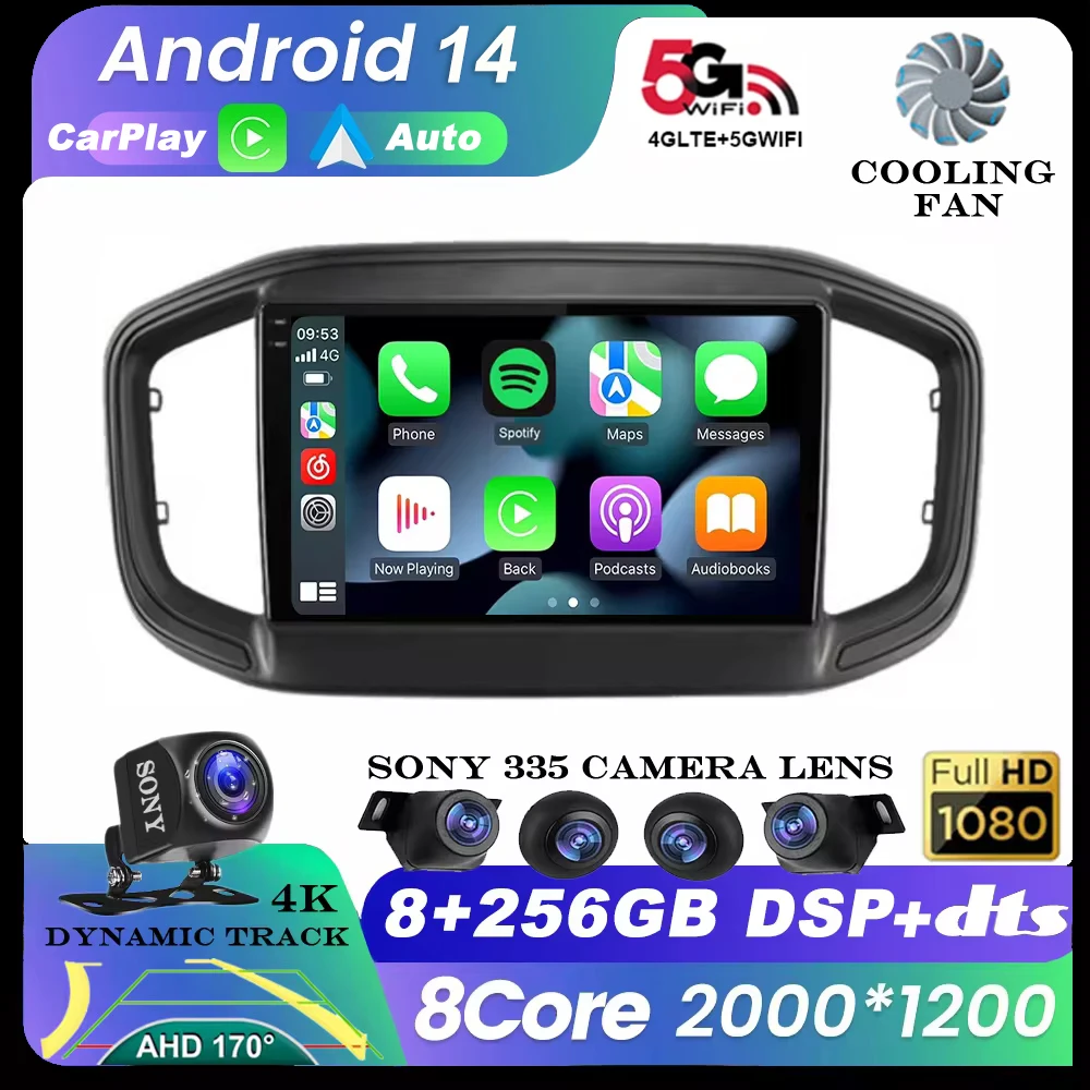 

Android 14 Auto Carplay Car Radio For Fiat Strada 2020 2021 2022 Multimedia Video Player GPS Navigation Stereo 360 Camera WIFI