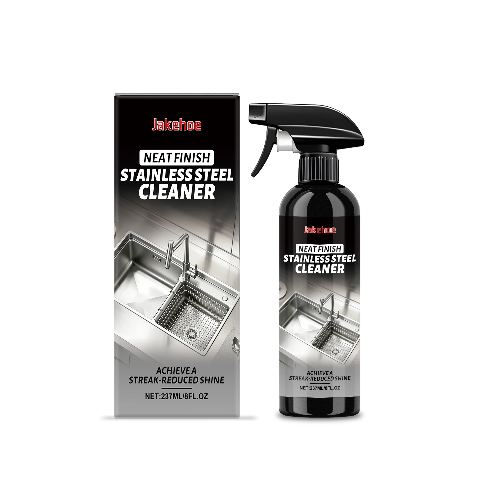 

Jakehoe Stainless Steel Cleaner Spray Kitchen Appliance Sink Grease Limescale Remover & Restorer