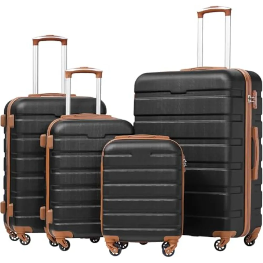 

Coolife Luggage 3 Piece Set Lightweight Durable Hardshell Suitcase with 360 Spinner Wheels TSA-approved Lock Checked Family Tra