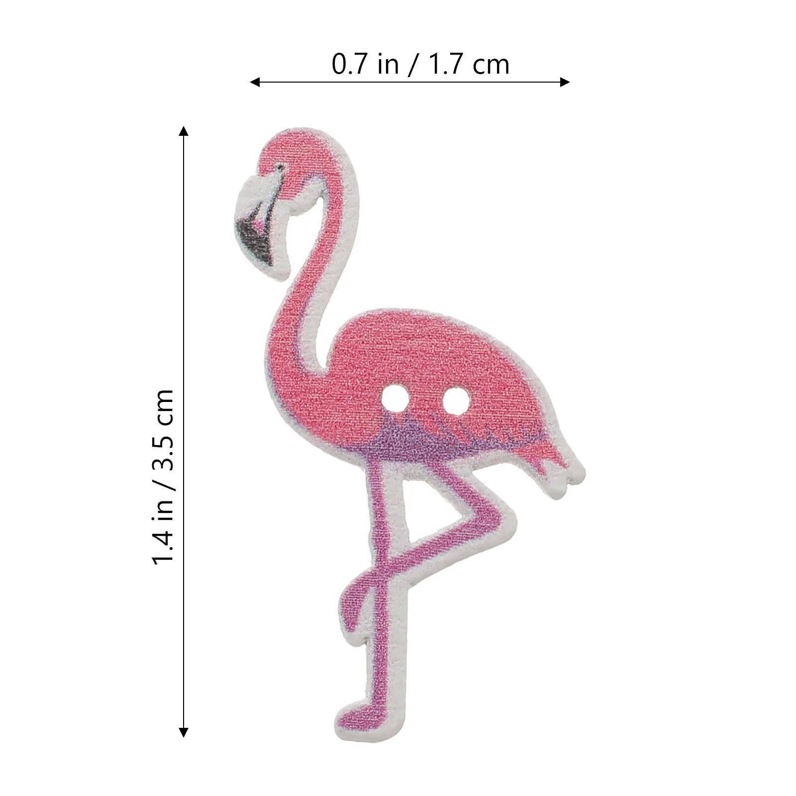 

50pcs Nordic Style Wooden Buttons Flamingo Pattern For Kids Sewing Diy Craft Decorative Projects Cartoon Animal Button