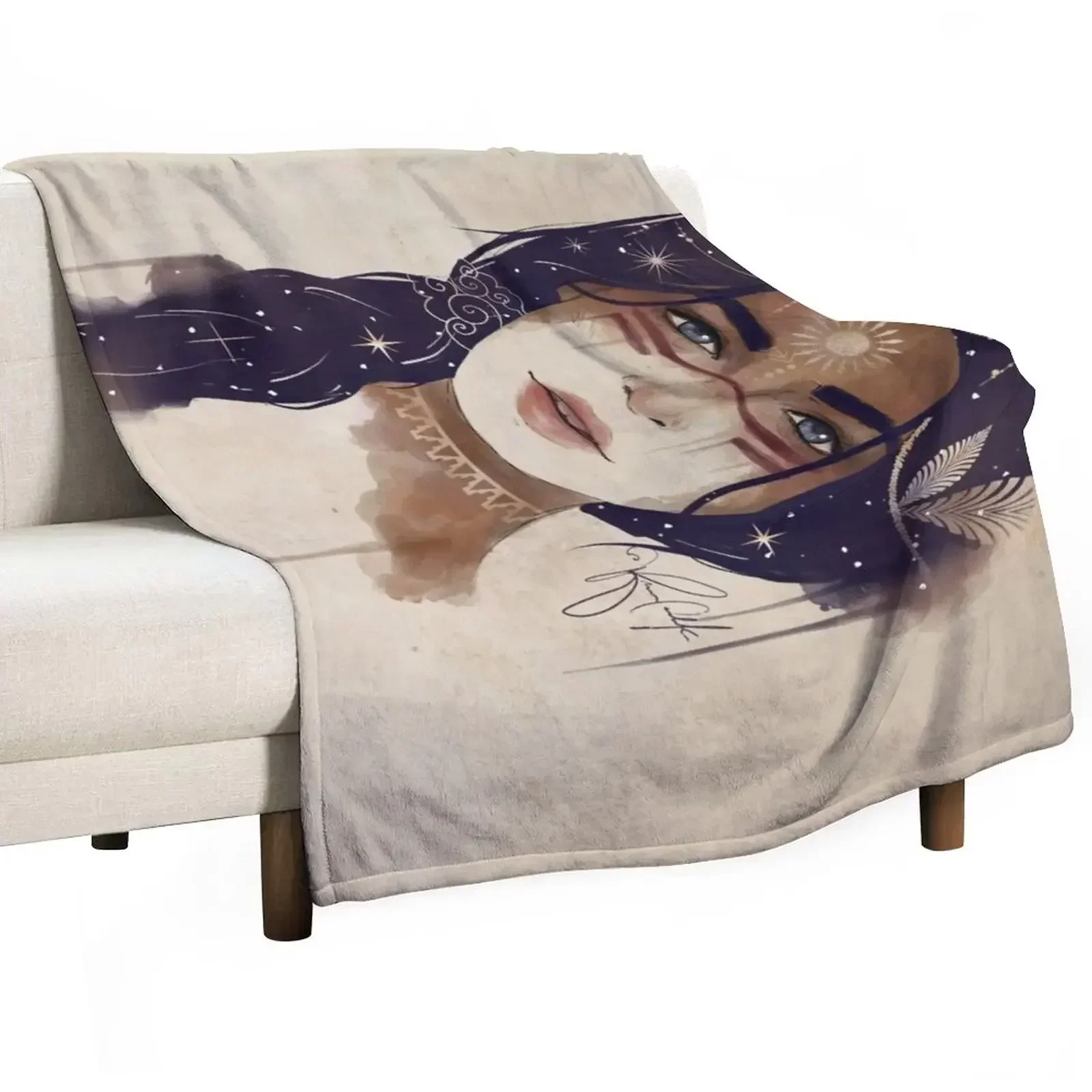 

Sun Warrior - Celestial Goddess Throw Blanket manga funny gift Thermal Blankets