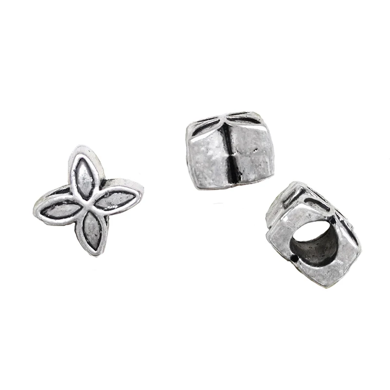 30pcs Components For Handicrafts Charms Beads Bracelets Bangles Flower Separators Silver Metal DIY Material For Costume Jewelry