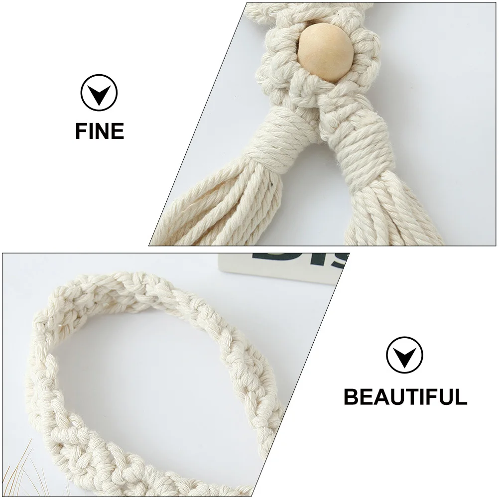 

2Pcs Curtain Tieback Bohemian Style Hand Knitting Decorative Rope for Home Window Door Wall Hanging Decoration Adjustable