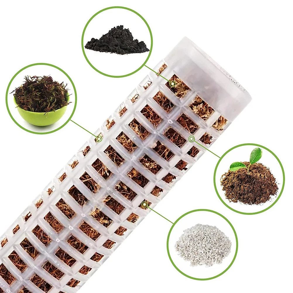 AEE4-6Pcs Plastic Moss Pole 15 Inch Moss Mesh Pole Small Moss Pole For Plants Monstera Potted Plants