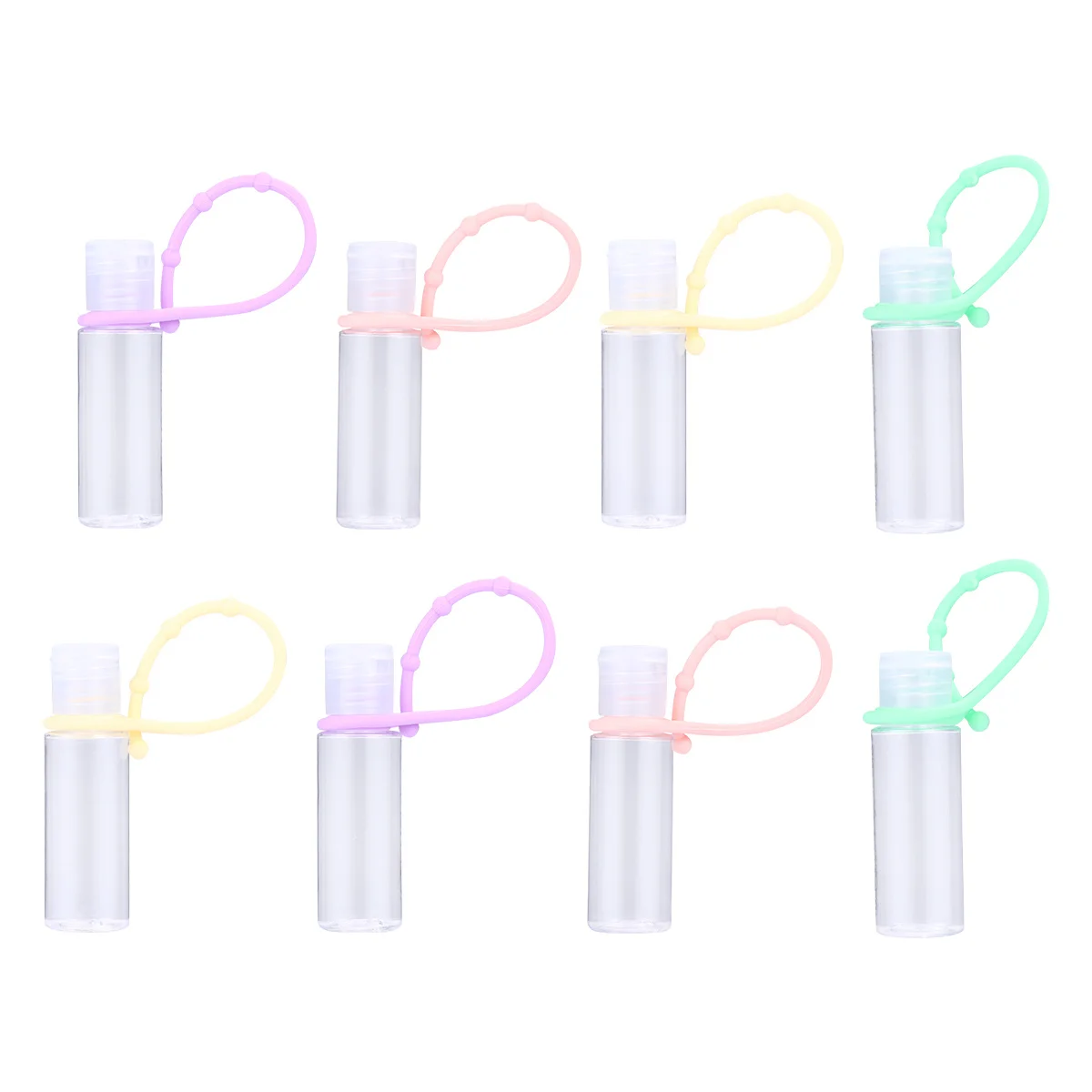 8개 휴대용 세척병 여행용 리필형 실리콘 빈 디스펜스 용기 가볍고 내구성이 뛰어난 야외용