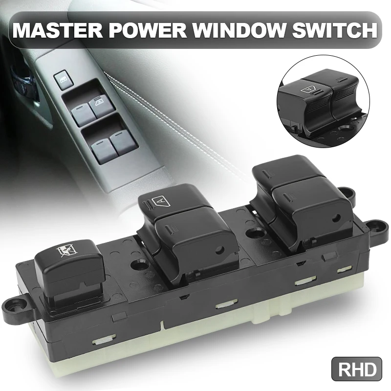 

Front Door Power Window Switch 25401-EB30B For Nissan Dualis J10 2009 2010 2011 2012 2013 2014 2015 2016 Black RHD Window Switch