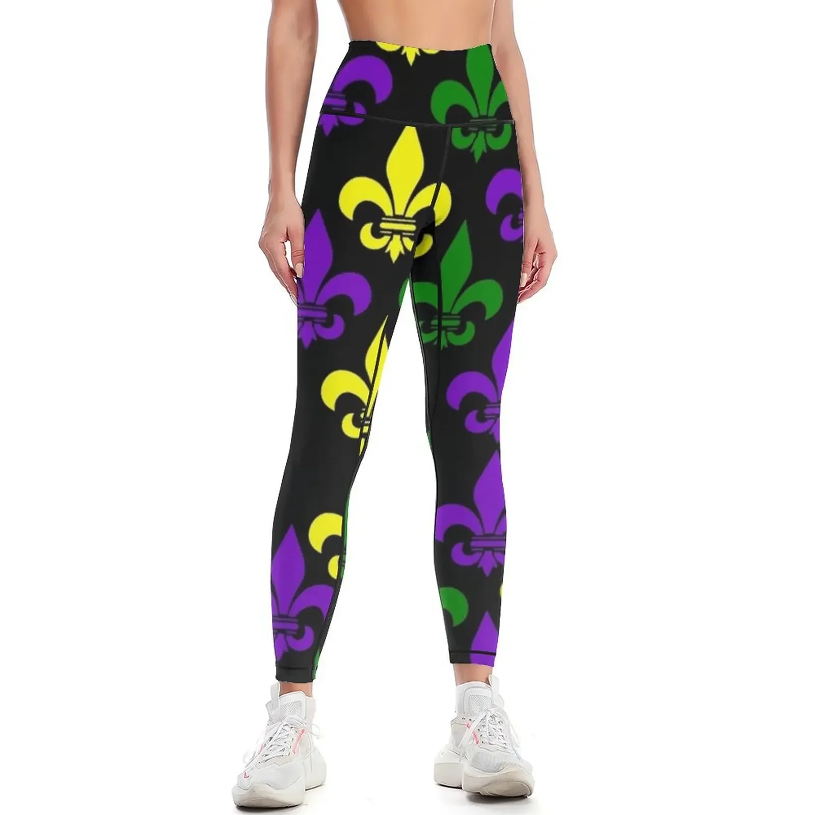 

Mardi Gras FLEUR DE LIS Leggings active wear legging gym Womens Leggings