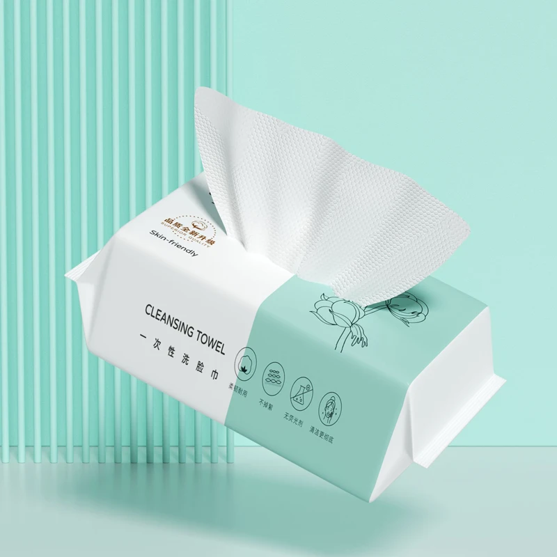 منشفة وجه من القطن الخالص على شكل لؤلؤي يمكن التخلص منها، مزيل مكياج ناعم جاف ورطب ثنائي الغرض. يمكن للبشرة الحساسة استخدامها #2