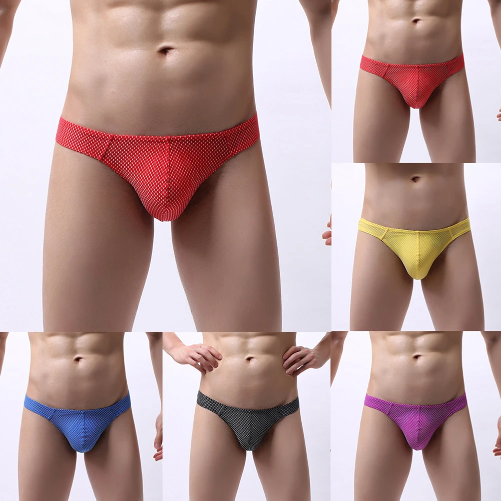 กางเกงในเอวต่ำสำหรับใช้ใน bulge POUCH ใหม่เอี่ยมผ้าไนลอนสวมใส่สบายความยาวปกติ