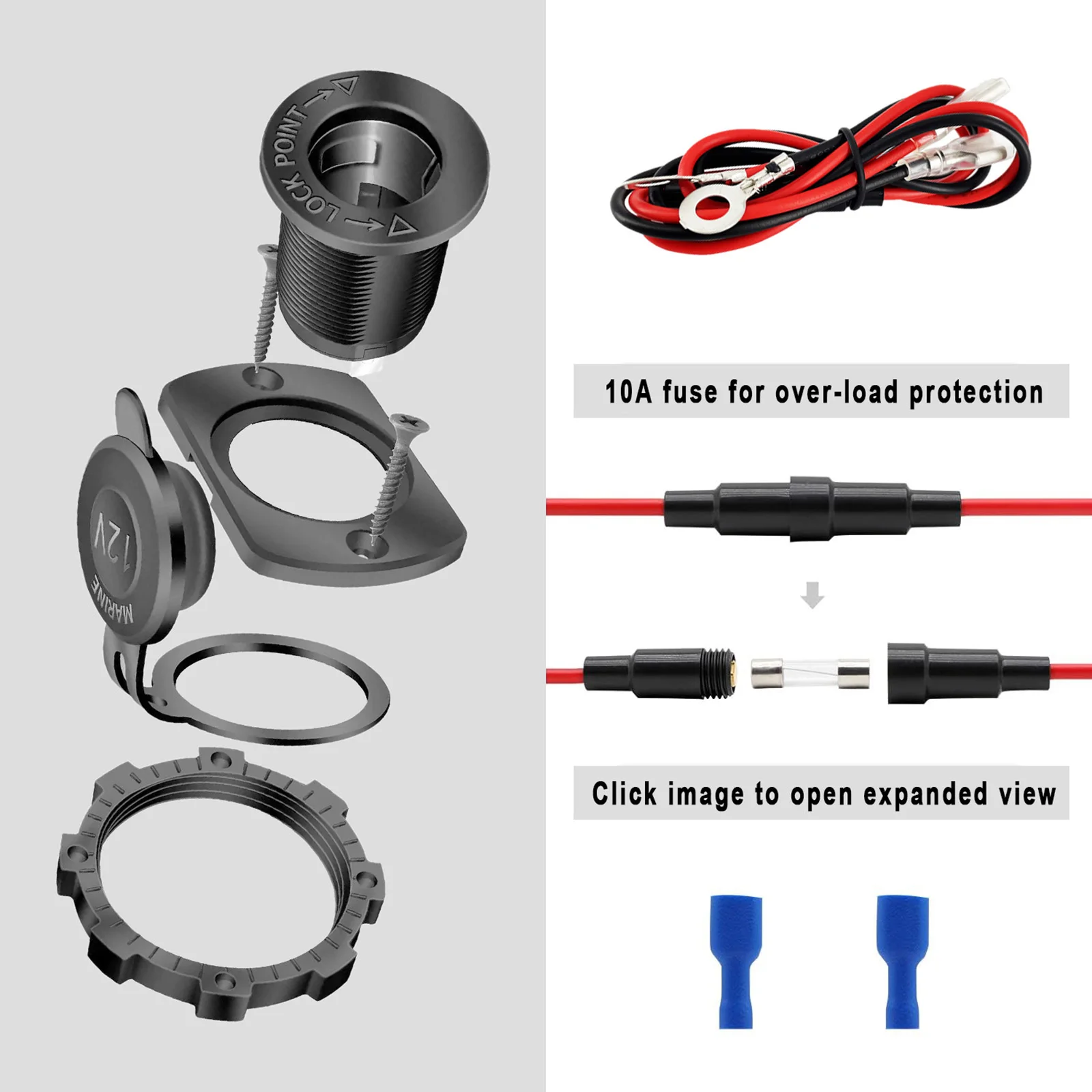 1 Stuks 12V Sigarettenaansteker Socket-Auto Marine Motorfiets Atv Rv Aansteker Stopcontact Stopcontact Waterdichte Stekker