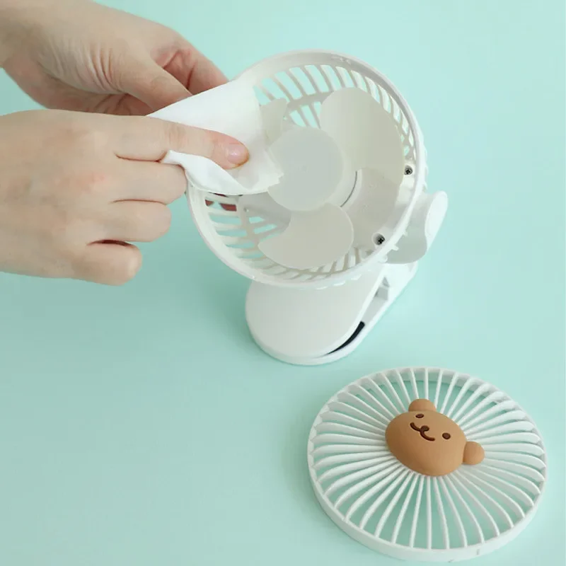 韓国ベビーカートベビーカーファンポータブル屋外ファンクリップかわいいクマバニー充電式ハンドヘルド扇風機家庭用 3 速度