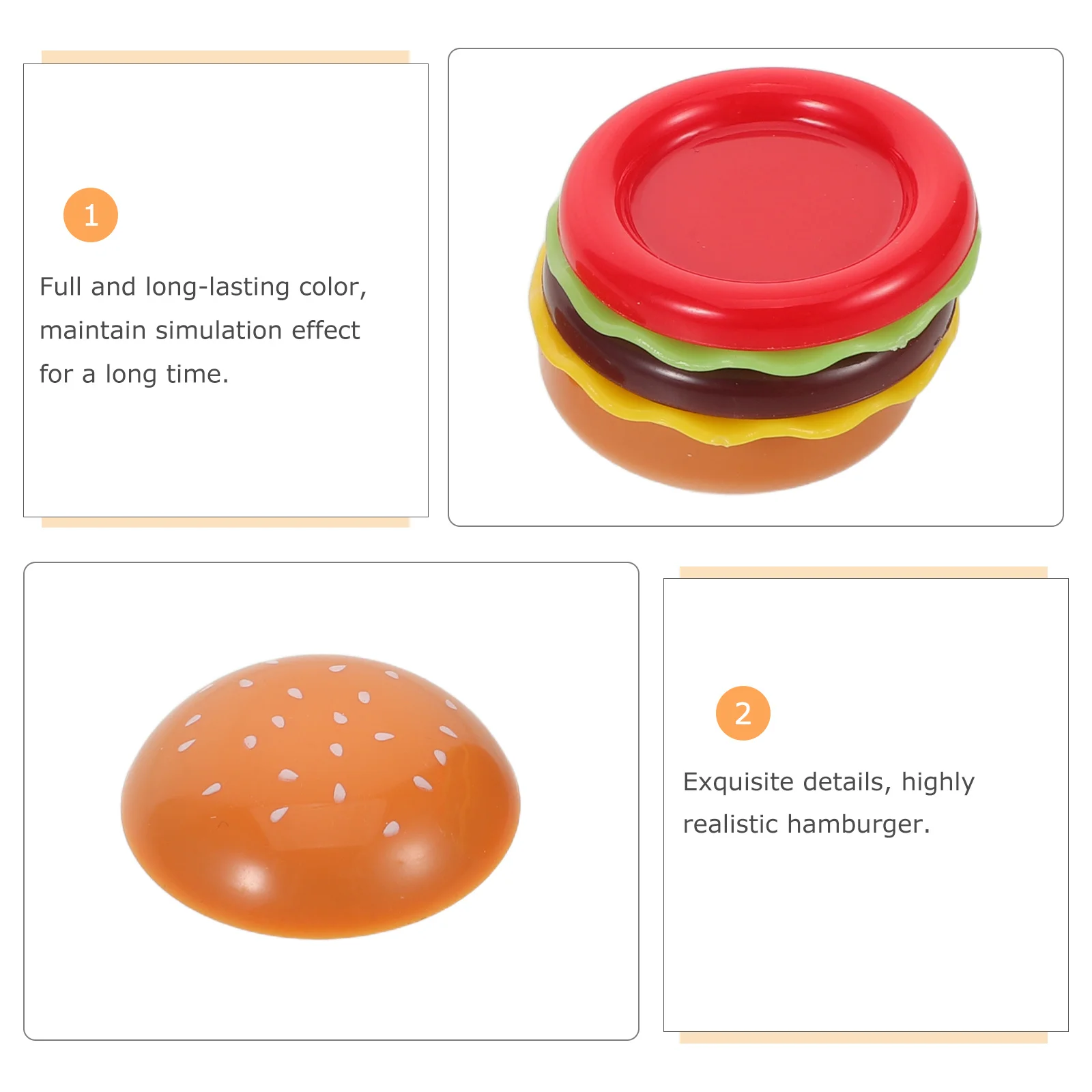 Mini-Simulationslebensmittel: Realistische Burger-Requisite für Puppenhaus-Küchenzubehör, Miniatur-künstlicher Hamburger, gefälschte Lebensmittel für Bjd