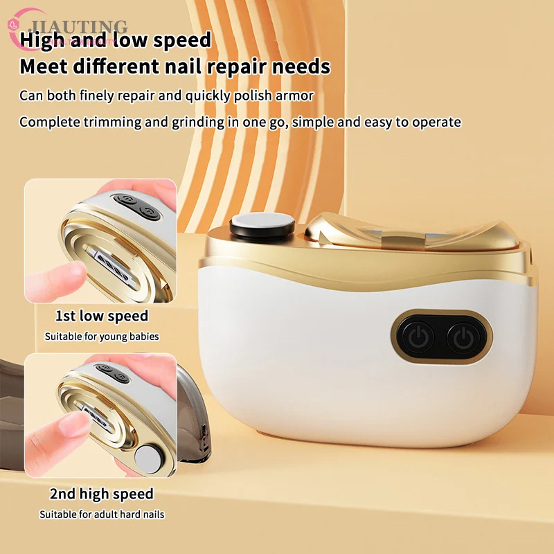 USB 2In1 Electric Nail Clipper Grinding Polishing With Light Automatic Nail Trimmer Rechargeable Nail Cutter Manicure For Baby