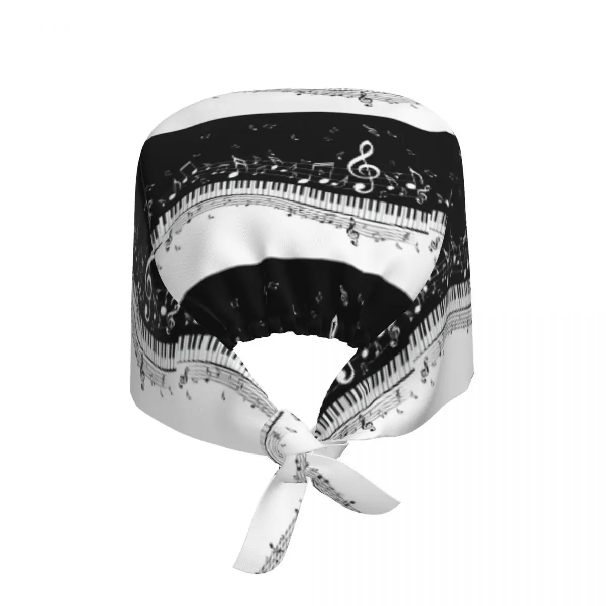 Abstract Piano Keys With Musical Notes Scrub Hat Doctor Working Surgical Cap Unisex Adjustable Nursing Caps for Dentist