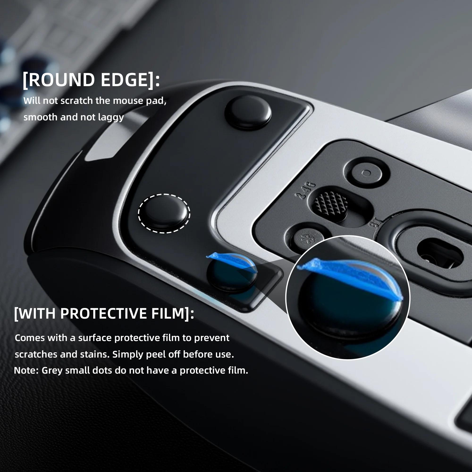 XVX 120 PCS Mouse Skates 6.5mm Dot Mouse Feet for Glass Mousepads 3 Sliding Modes Compatible with 99% Gaming Mice