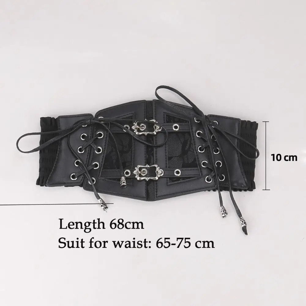 Slimming Lace Elastic Ladies Cummerbunds Elastic Band Tie Rope Girdle Belts Gothic Punk Leather Waistband Skirt Dress Coat