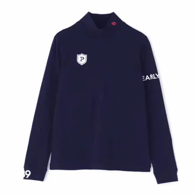 New PEARLYGATES Golf Women's High-Neck Long-Sleeve Base Shirt, Women's Top for Sports and Casual Quick-Dry Wear