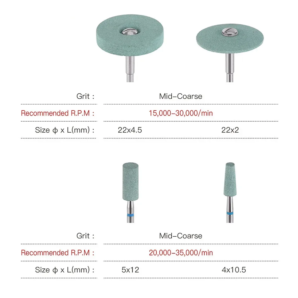 Dental Lab Polisher Ceramic Diamond Grinding Head Grinder Stone Grinder for Zirconia Ceramic Crowns Dentist Laboratory Polishing