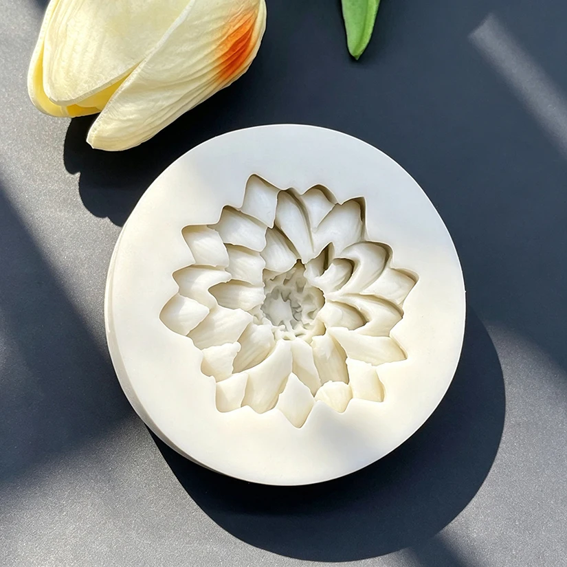 Flower Lotus Dahlia Silicone Sugarcraft Mold Resin Tools Chocolate Cupcake Baking Fondant Cake Decorating Tools