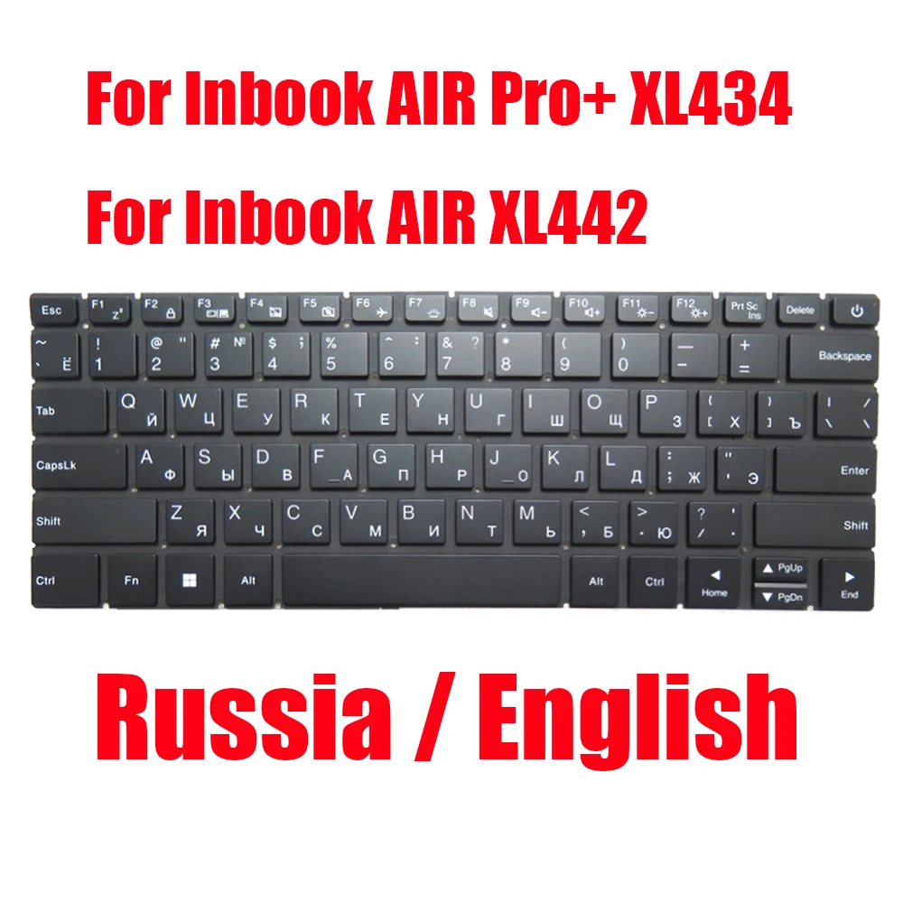Russia English Laptop Keyboard For Infinix For Inbook AIR Pro+ XL434 For Inbook AIR XL442 NS14RPRU004 RU Black With Backlit New