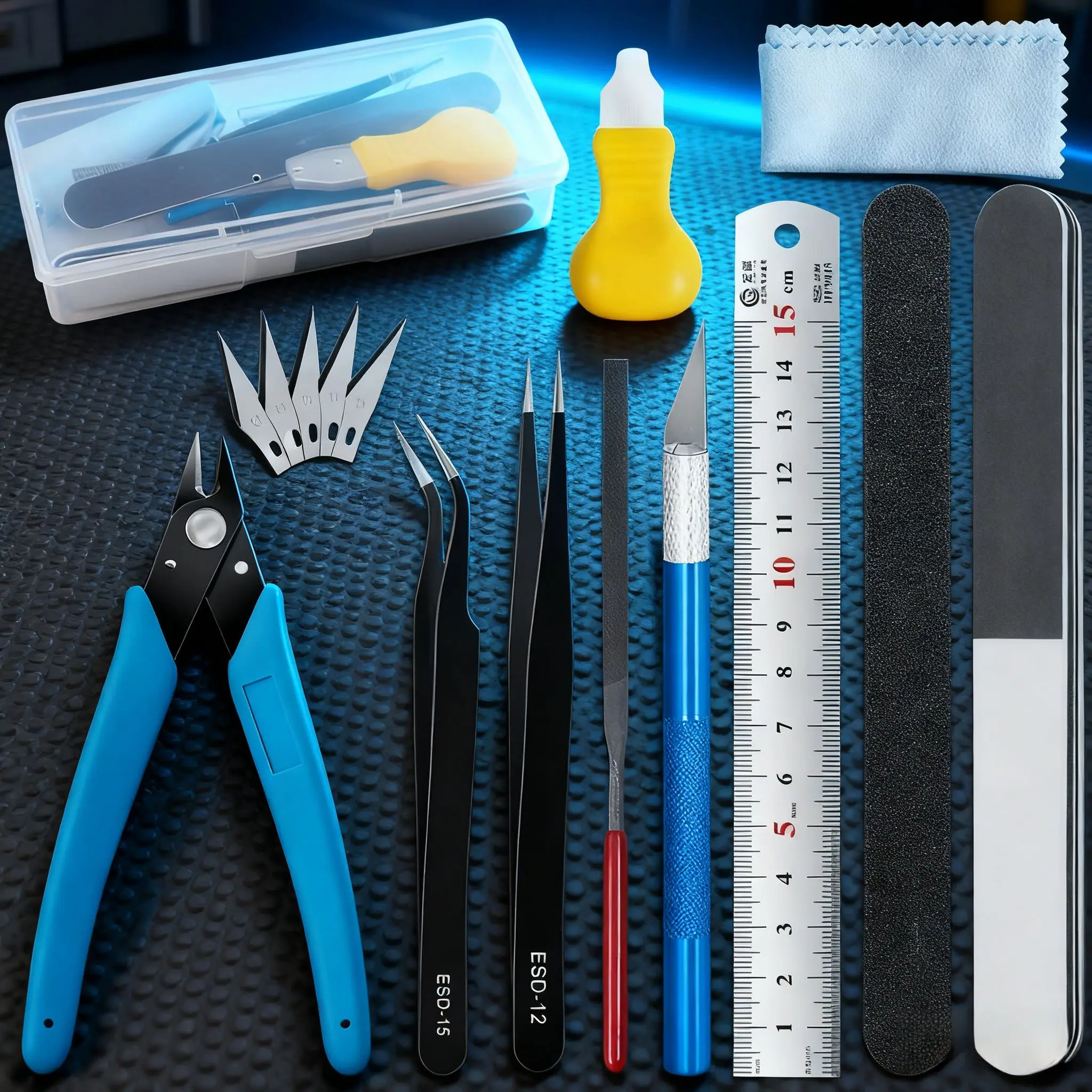Model Building Tool Kit - Basic Tools for Gundam Plastic Model, Car & Architectural Assembly, Ideal for Adults & HobbyistsModel