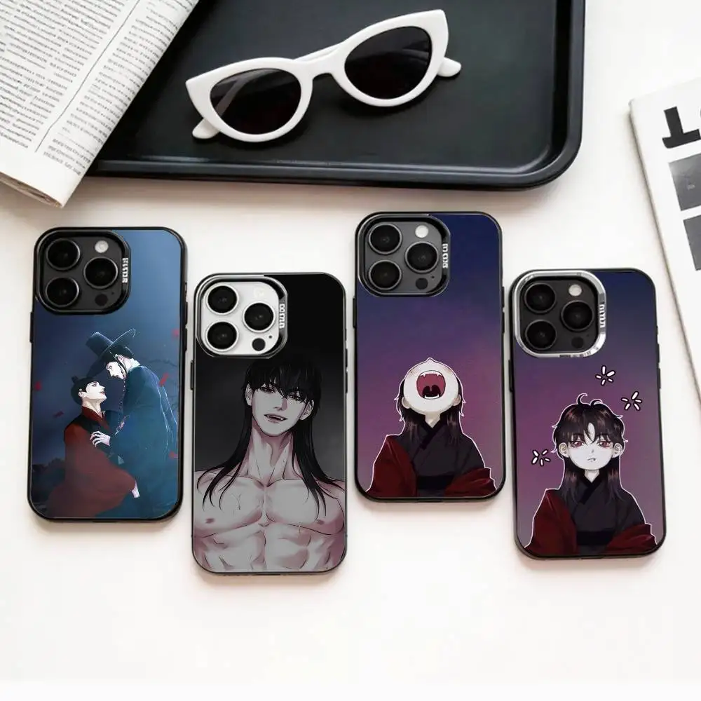 

B-BL The G-Ghost's Nocturne Phone Case For iPhone17,16,15,14,13,12,11 Plus,Pro Max Colored Silver Plated Inside Cover