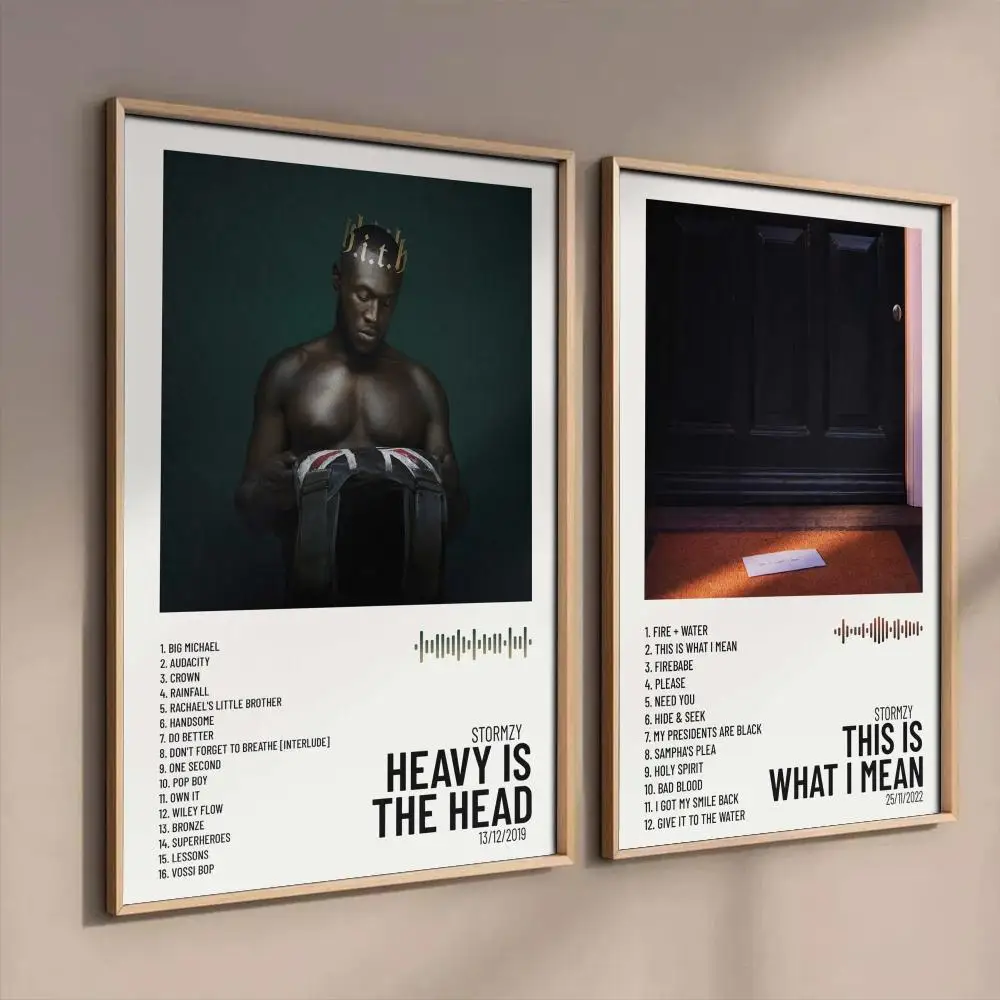 S-Stormzy Album-Poster-Aufkleber, Wandgemälde, selbstklebende Wandaufkleber für Schlafzimmer, Wohnzimmer, Zuhause, HD-Dekoration, Geschenk