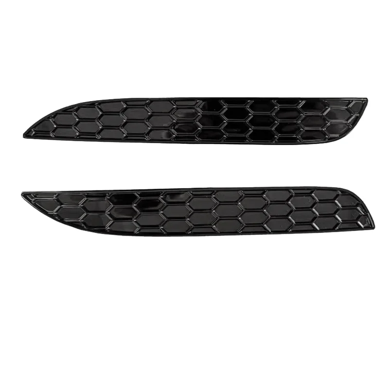 2Pcs Modified Glossy Honeycomb Tail Rear Fog Lamp Cover Trim Styling Sticker for Golf 6 R20 Rear Bar Reflector