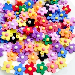 10/20/30pcs Colorful Flowers Keychain Pendant PVC Keyring Charms DIY Key Ring Key Chain Bags Ornament Pendant Accessories