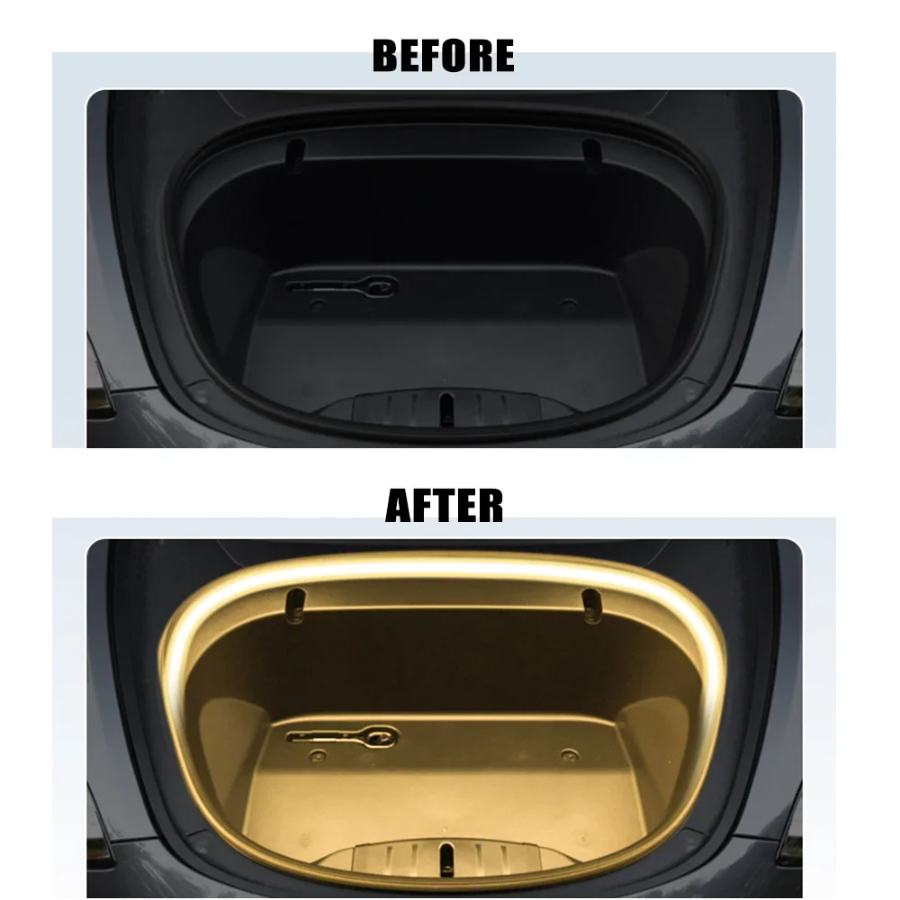 

Атмосферная подсветка переднего багажника 12В для Tesla Model 3/Y, светодиодная лента для интерьера, простая установка, водонепроницаемая, гибкая, для модификации авто