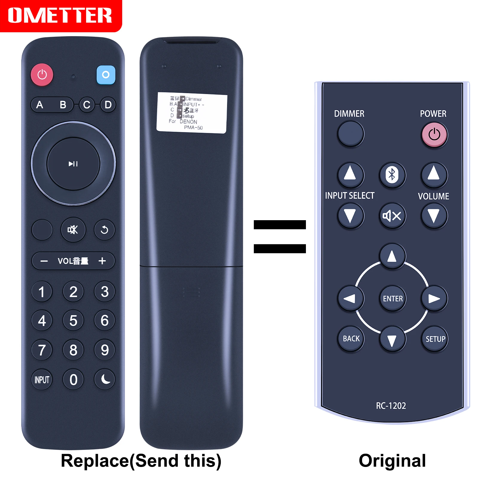 

New RC-1202 Replacement Remote Control For Denon PMA-50