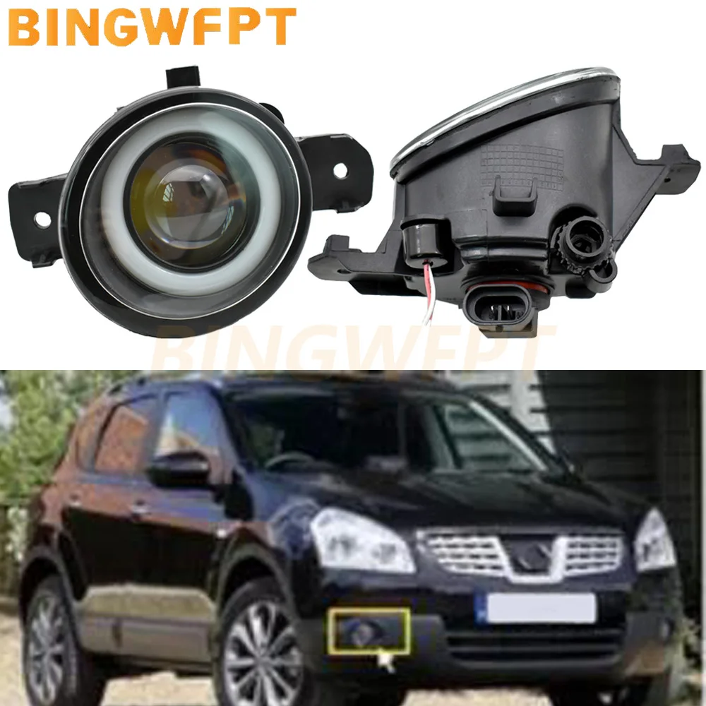 Дневные ходовые огни Angel Eye, 1 пара, ДХО, 12 В, для Nissan Qashqai J10 NJ10 (+ 2) J11 2006-2016 H11, противотуманные лампы высокой яркости, противотуманные фары