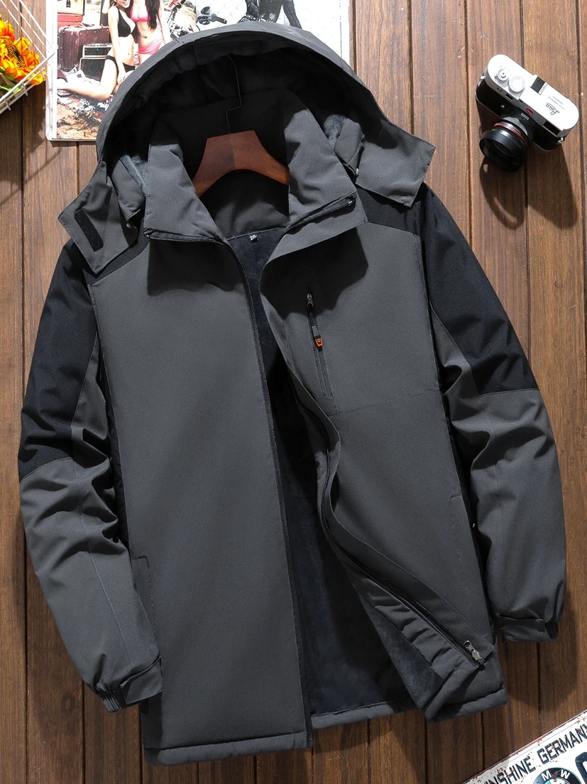 

Мужское зимнее хлопковое джето с подкладкой Thiened Fce, ветрозащитное водонепроницаемое полиэфирное пальто, повседневное модное городское пальто