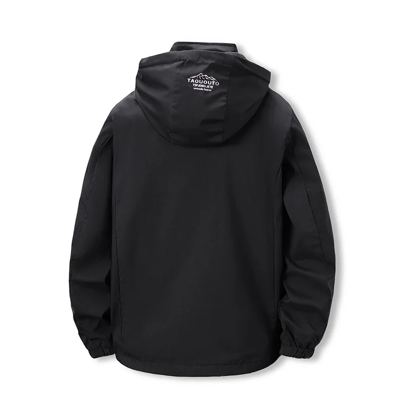 Man Jacket Autumn Letter Printed Long Sleeve Zipper Male Hooded Coat Thin Windproof Quick-drying Outdoor Sport Men Outerwear