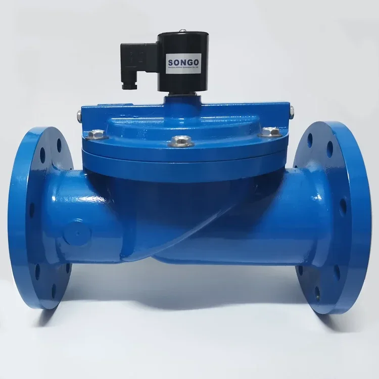 12V 24V 110V 220V 240V 4inch DN100 Flange Normally Closed Open Diaphragm Magnetic Control Cast Iron Water Solenoid valve