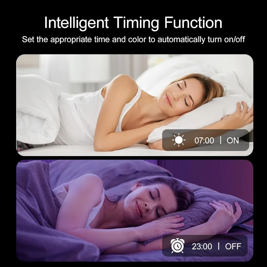 Luci a LED per camera da letto 200 piedi 2 rotoli 100 piedi con telecomando e controllo delle applicazioni Strisce LED che cambiano colore RGB Sincronizzazione musicale