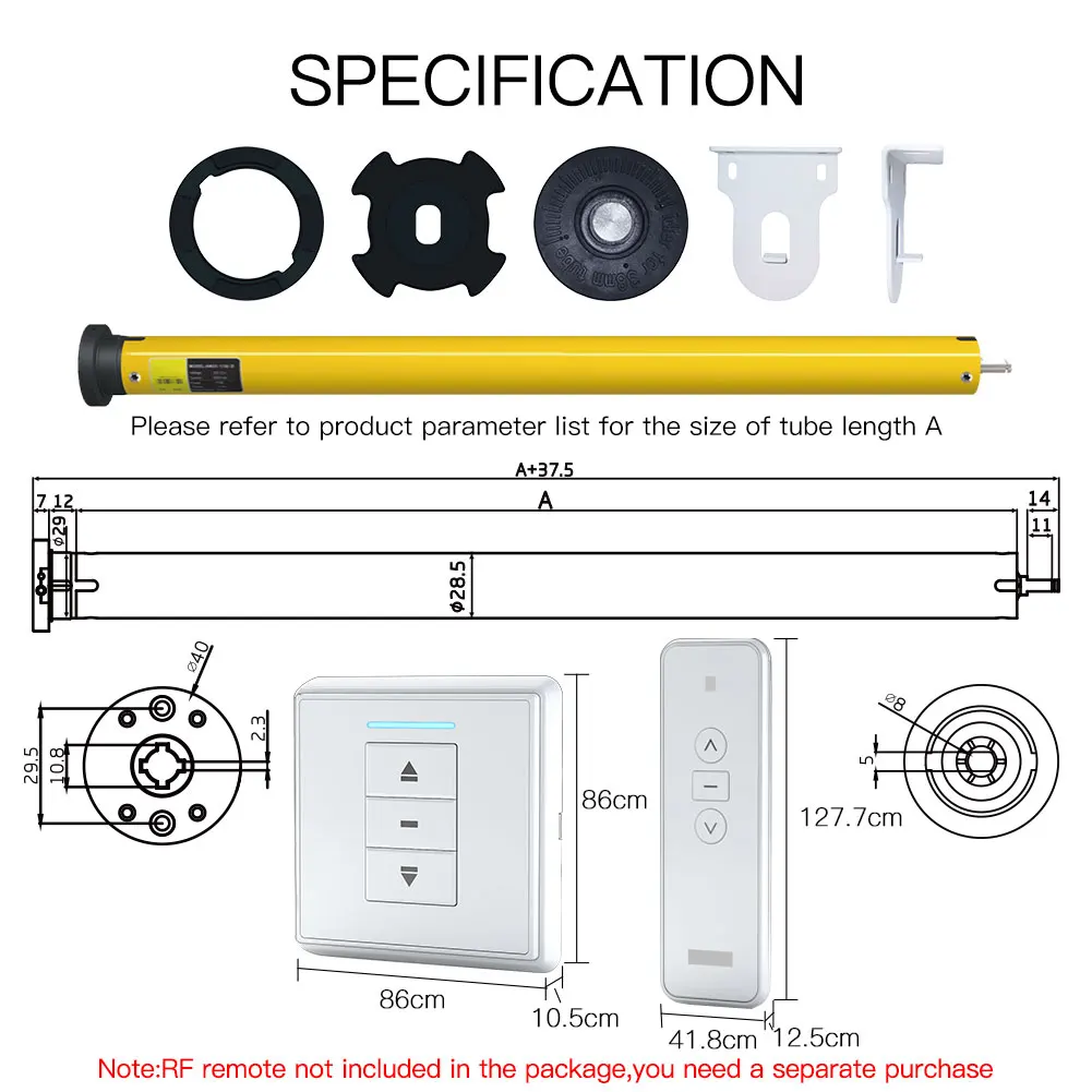 Imagem -06 - Moes-persianas Tubulares Automáticas Inteligentes Zigbee Motor dc Rf433 Tubo Remoto de 38 mm Smart Life Tuya Via Alexa Google Home 25 mm