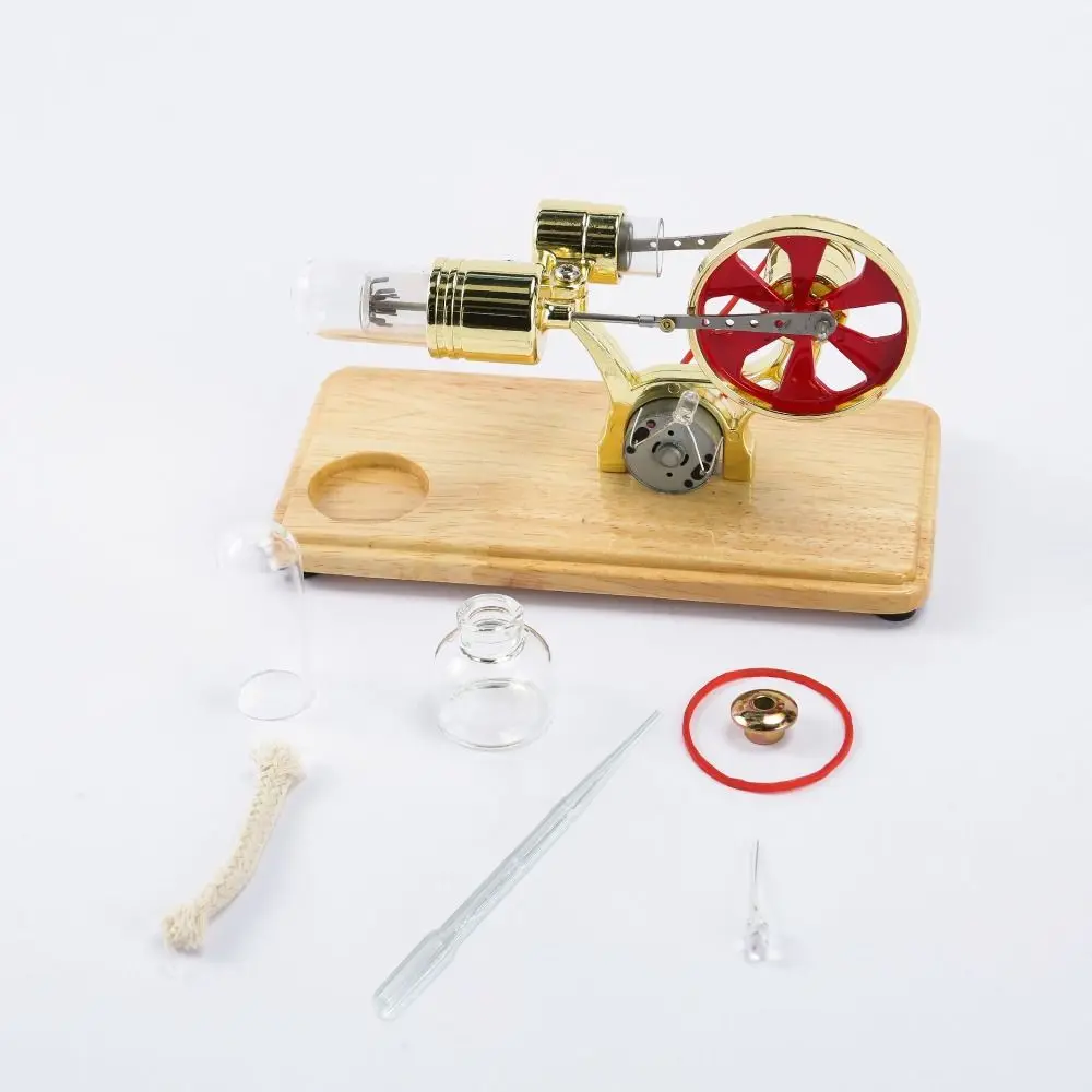 Colorido led stirling motor modelo tecnologia invenções liga de zinco ciência experimento kit ensino quebra-cabeça