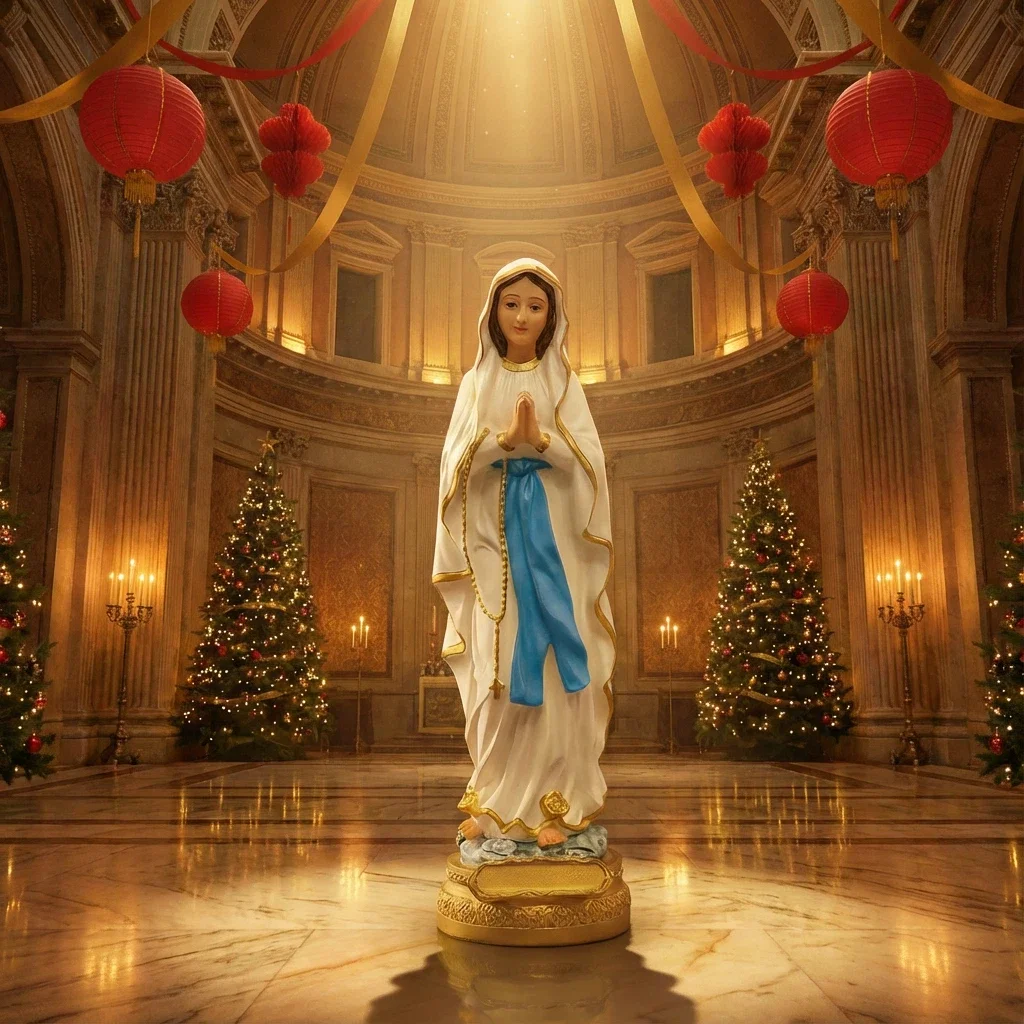 

Catholic Madonna Virgin Mary Statue Figure Figurine Religious Our Lady of Lourdes Icon Saint Family Prayer Crafts 불교용품